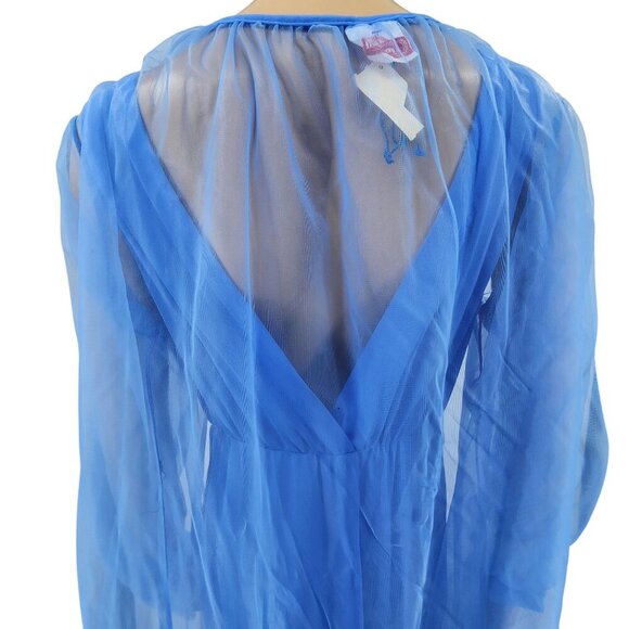 Circle III Vintage Royal Blue Pignoir Nightgown Set, Women's XS NWT - Picture 5 of 14
